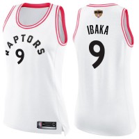 Nike Toronto Raptors #9 Serge Ibaka White/Pink 2019 Finals Bound Women's NBA Swingman Fashion Jersey