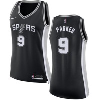 Nike San Antonio Spurs #9 Tony Parker Black Women's NBA Swingman Icon Edition Jersey