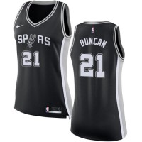 Nike San Antonio Spurs #21 Tim Duncan Black Women's NBA Swingman Icon Edition Jersey