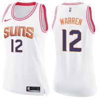 Nike Phoenix Suns #12 T.J. Warren White/Pink Women's NBA Swingman Fashion Jersey