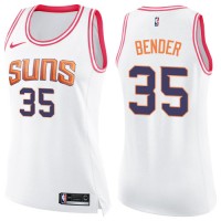 Nike Phoenix Suns #35 Dragan Bender White/Pink Women's NBA Swingman Fashion Jersey