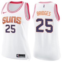 Nike Phoenix Suns #25 Mikal Bridges White/Pink Women's NBA Swingman Fashion Jersey