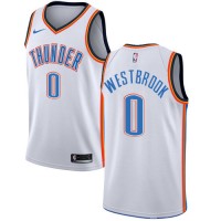 Nike Oklahoma City Thunder #0 Russell Westbrook White Women's NBA Swingman Association Edition Jersey