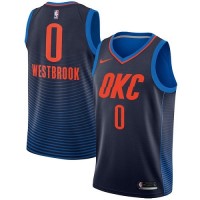 Nike Oklahoma City Thunder #0 Russell Westbrook Navy Blue Women's NBA Swingman Statement Edition Jersey