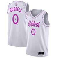 Nike Minnesota Timberwolves #0 D'Angelo Russell White Women's NBA Swingman Earned Edition Jersey