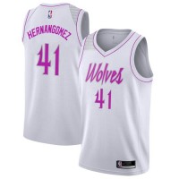 Nike Minnesota Timberwolves #41 Juan Hernangomez White Women's NBA Swingman Earned Edition Jersey