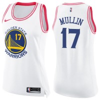 Nike Golden State Warriors #17 Chris Mullin White/Pink Women's NBA Swingman Fashion Jersey