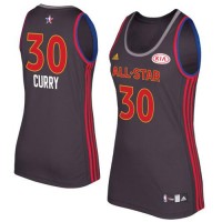 Golden State Warriors #30 Stephen Curry Charcoal 2017 All-Star Women's Stitched NBA Jersey