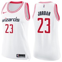 Nike Washington Wizards #23 Michael Jordan White/Pink Women's NBA Swingman Fashion Jersey
