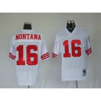 Mitchell and Ness San Francisco 49ers Joe Montana #16 Stitched White NFL Jersey