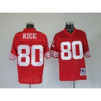 Mitchell and Ness San Francisco 49ers Jerry Rice #80 Stitched Red NFL Jersey