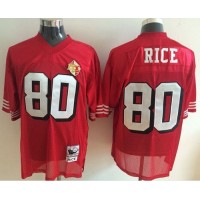 Mitchell and Ness San Francisco 49ers #80 Jerry Rice Red With 50TH 1996 Stitched NFL Jersey