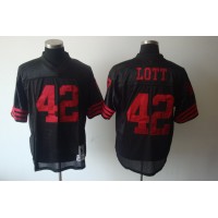 Mitchell and Ness San Francisco 49ers #42 Ronnie Lott Black Stitched NFL Jersey