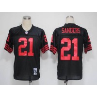 Mitchell and Ness San Francisco 49ers #21 Deion Sanders Black Stitched NFL Jersey