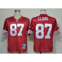 Mitchell And Ness San Francisco 49ers #87 Dwight Clark Red Stitched Throwback NFL Jersey