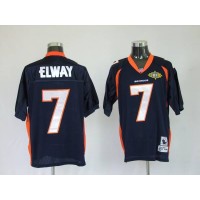 Mitchel & Ness Denver Broncos #7 John Elway Blue With 2010 Super Bowl Patch Stitched Throwback NFL Jersey