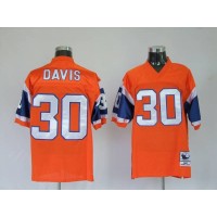 Mitchel & Ness Denver Broncos #30 Terrell Davis Orange Stitched Throwback NFL Jersey