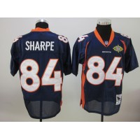 Mitchell & Ness Denver Broncos #84 Shannon Sharpe Blue With Super Bowl Patch Stitched NFL Jersey