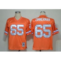 Mitchell And Ness Denver Broncos #65 Gary Zimmerman Orange Stitched Throwback NFL Jersey