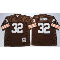Mitchell And Ness 1963 Cleveland Browns #32 Jim Brown Brown Throwback Stitched NFL Jersey