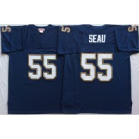 Mitchell And Ness 1994 Los Angeles Chargers #55 Junior Seau Navy Blue Throwback Stitched NFL Jersey