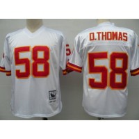 Mitchell And Ness Kansas City Chiefs #58 Derrick Thomas White Throwback Stitched NFL Jersey