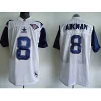 Mitchell & Ness Dallas Cowboys #8 Troy Aikman White Stitched Throwback NFL Jersey