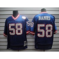 Mitchell and Ness New York Giants #58 Carl Banks Blue Stitched NFL Jersey