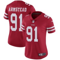 Nike San Francisco 49ers #91 Arik Armstead Red Team Color Women's Stitched NFL Vapor Untouchable Limited Jersey