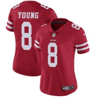 Nike San Francisco 49ers #8 Steve Young Red Team Color Women's Stitched NFL Vapor Untouchable Limited Jersey