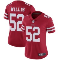 Nike San Francisco 49ers #52 Patrick Willis Red Team Color Women's Stitched NFL Vapor Untouchable Limited Jersey