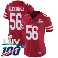 Nike San Francisco 49ers #56 Kwon Alexander Red Super Bowl LIV 2020 Team Color Women's Stitched NFL 100th Season Vapor Limited Jersey