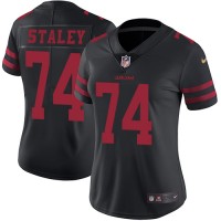 Nike San Francisco 49ers #74 Joe Staley Black Alternate Women's Stitched NFL Vapor Untouchable Limited Jersey