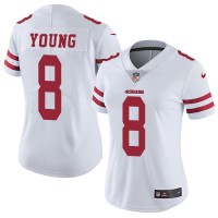 Nike San Francisco 49ers #8 Steve Young White Women's Stitched NFL Vapor Untouchable Limited Jersey