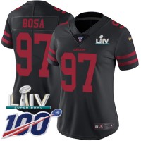 Nike San Francisco 49ers #97 Nick Bosa Black Super Bowl LIV 2020 Alternate Women's Stitched NFL 100th Season Vapor Limited Jersey