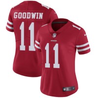 Nike San Francisco 49ers #11 Marquise Goodwin Red Team Color Women's Stitched NFL Vapor Untouchable Limited Jersey
