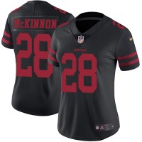 Nike San Francisco 49ers #28 Jerick McKinnon Black Alternate Women's Stitched NFL Vapor Untouchable Limited Jersey