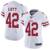 Nike San Francisco 49ers #42 Ronnie Lott White Women's Stitched NFL Vapor Untouchable Limited Jersey