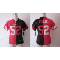 Nike San Francisco 49ers #52 Patrick Willis Black/Red Women's Stitched NFL Elite Split Jersey