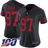 Nike San Francisco 49ers #97 Nick Bosa Black Alternate Women's Stitched NFL 100th Season Vapor Limited Jersey