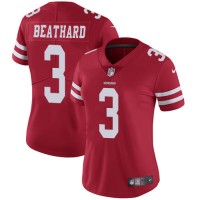 Nike San Francisco 49ers #3 C.J. Beathard Red Team Color Women's Stitched NFL Vapor Untouchable Limited Jersey