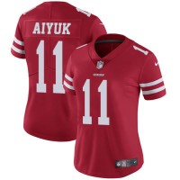 Nike San Francisco 49ers #11 Brandon Aiyuk Red Team Color Women's Stitched NFL Vapor Untouchable Limited Jersey