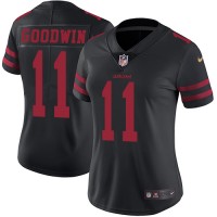 Nike San Francisco 49ers #11 Marquise Goodwin Black Alternate Women's Stitched NFL Vapor Untouchable Limited Jersey