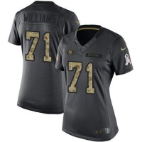 San Francisco San Francisco 49ers #71 Trent Williams Black Women's Stitched NFL Limited 2016 Salute to Service Jersey