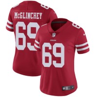 Nike San Francisco 49ers #69 Mike McGlinchey Red Team Color Women's Stitched NFL Vapor Untouchable Limited Jersey