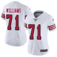 San Francisco San Francisco 49ers #71 Trent Williams White Women's Stitched NFL Limited Rush Jersey