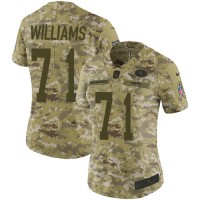 San Francisco San Francisco 49ers #71 Trent Williams Camo Women's Stitched NFL Limited 2018 Salute To Service Jersey