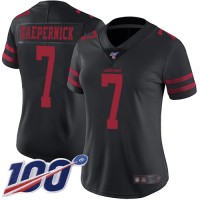 Nike San Francisco 49ers #7 Colin Kaepernick Black Alternate Women's Stitched NFL 100th Season Vapor Limited Jersey