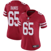 Nike San Francisco 49ers #65 Aaron Banks Red Team Color Women's Stitched NFL Vapor Untouchable Limited Jersey