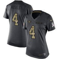 Nike San Francisco 49ers #4 Emmanuel Moseley Black Women's Stitched NFL Limited 2016 Salute to Service Jersey